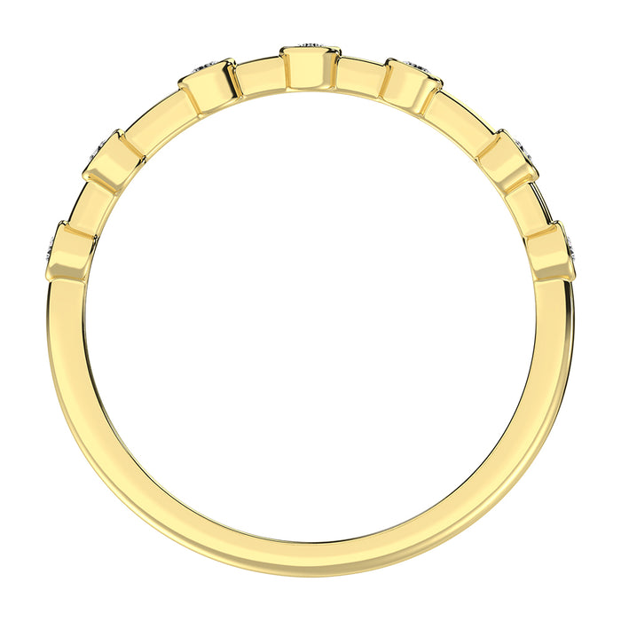 14K Yellow Gold 1/10 Ct.Tw. Diamond Stack Bands