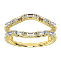 Thumbnail for 14K Yellow Gold 3/8 Ct.Tw. Diamond Round and Baguette Set Guard Ring