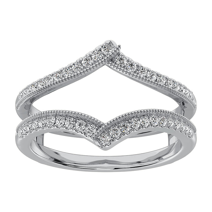 10K White Gold 1/4 Ct.Tw. Diamond Guard Ring