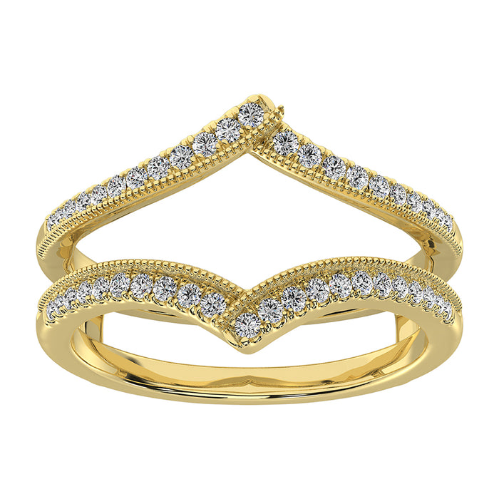 10K Yellow Gold 1/4 Ct.Tw. Diamond Guard Ring