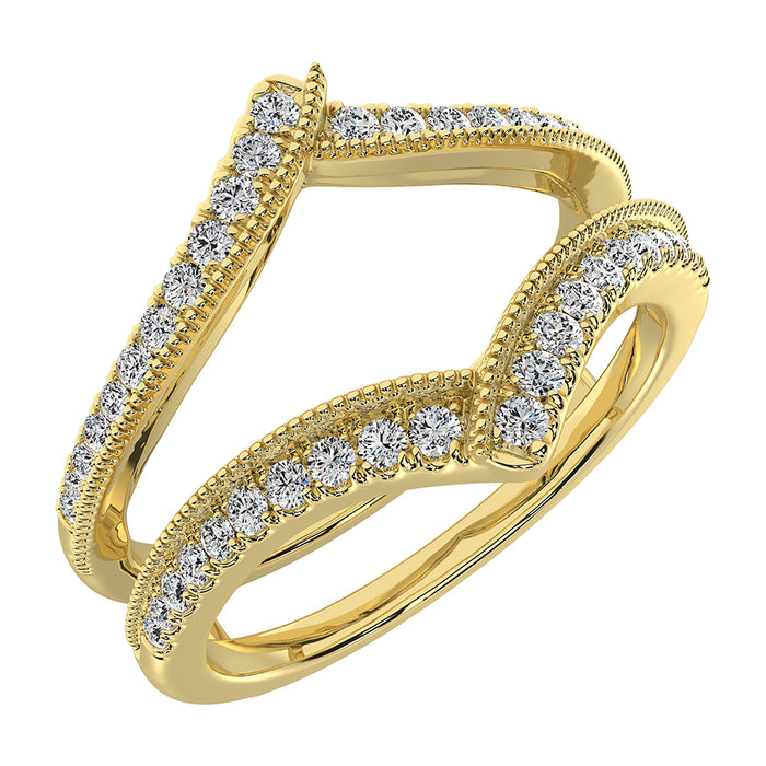 10K Yellow Gold 1/4 Ct.Tw. Diamond Guard Ring
