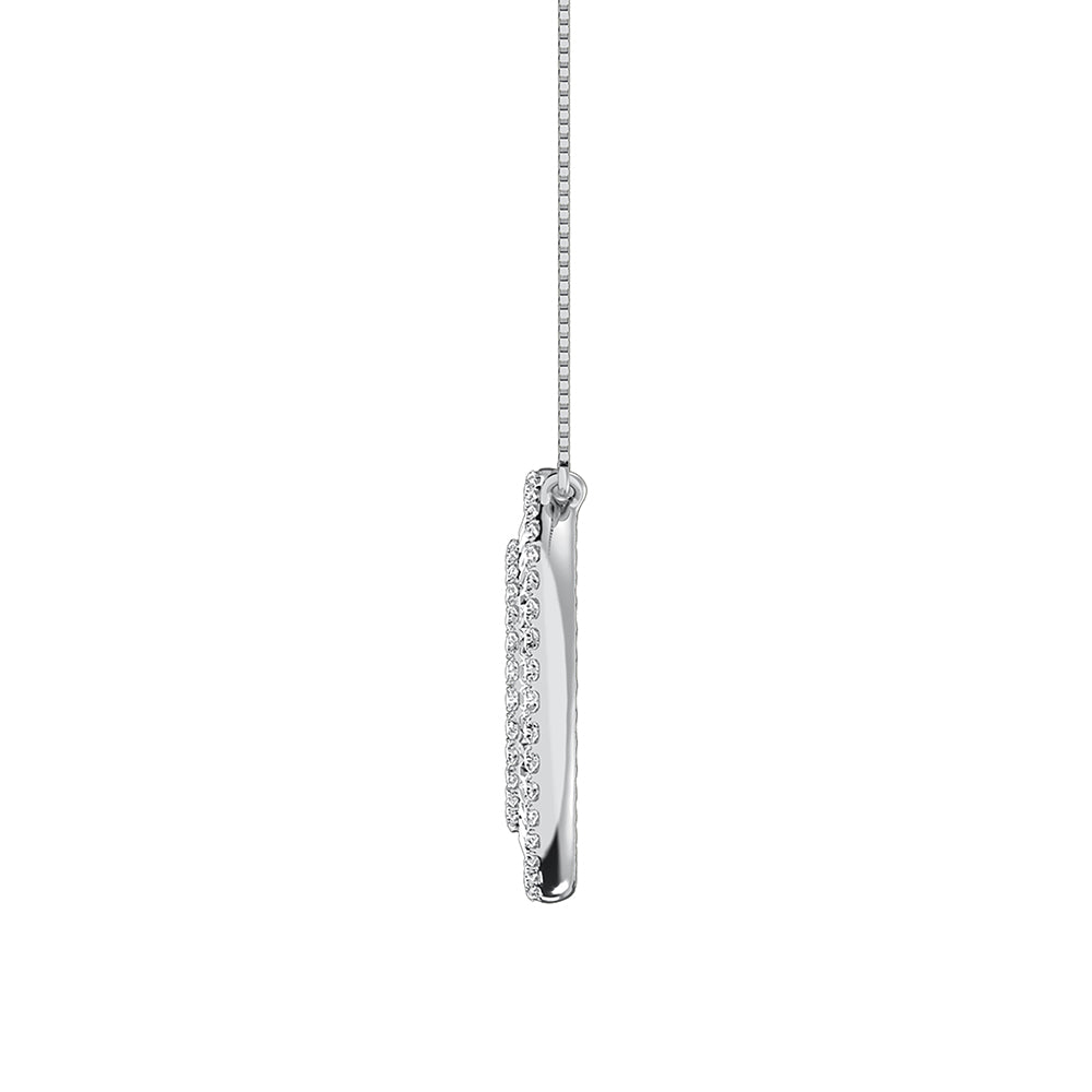 14K White Gold 1/2 Ct.Tw. Open Circel Fashion Necklace