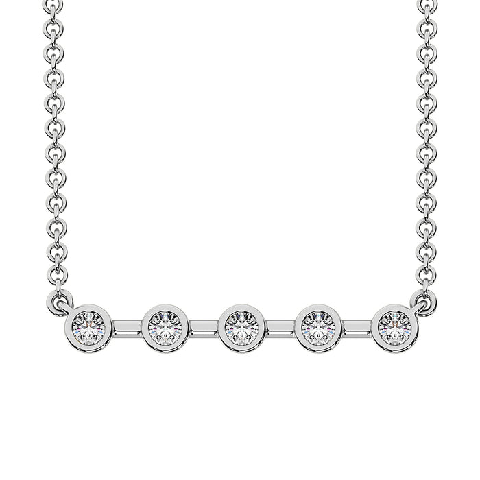 10K White Gold 1/5 Ct.Tw. Diamond Fashion Necklace