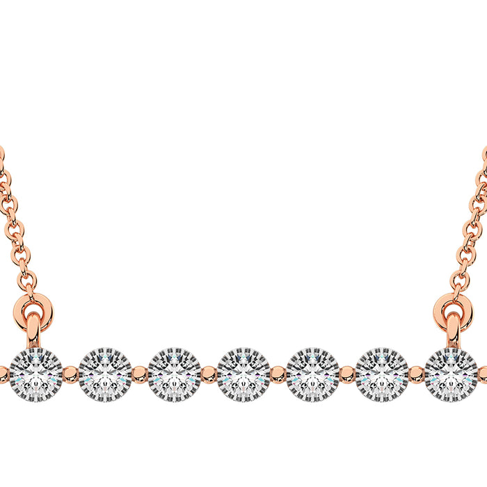 10K Rose Gold 1/5 Ct.Tw. Diamond Fashion Necklace