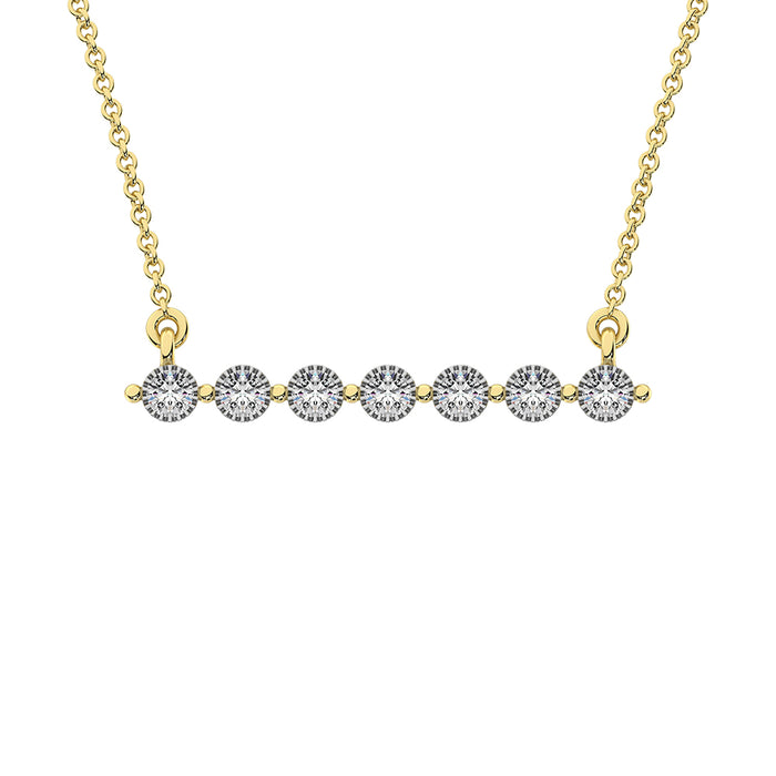 10K Yellow Gold 1/5 Ct.Tw. Diamond Fashion Necklace