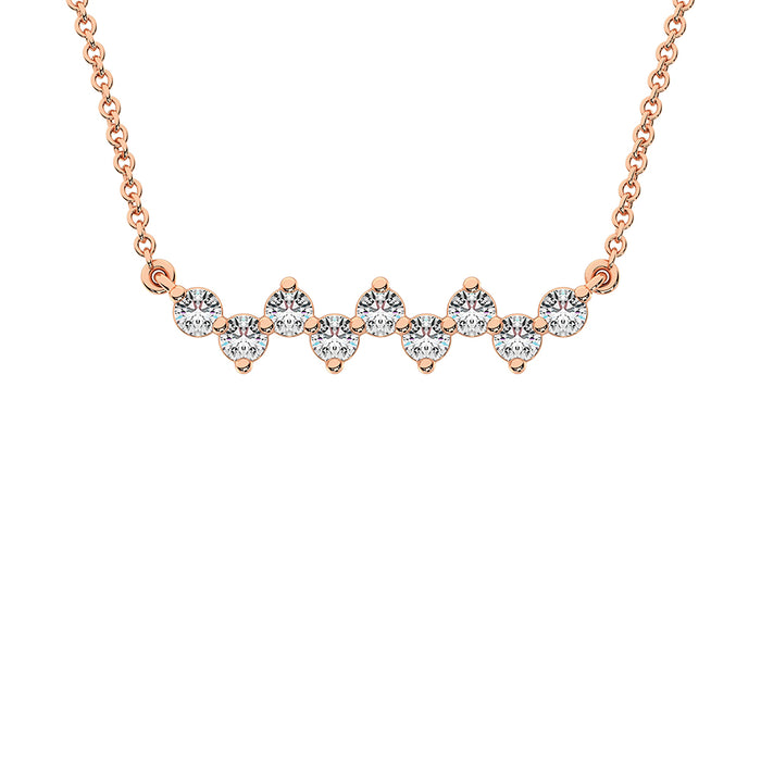 10K Rose Gold 1/4 Ct.Tw. Diamond Round Fashion Necklace