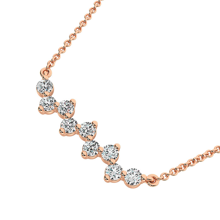 10K Rose Gold 1/4 Ct.Tw. Diamond Round Fashion Necklace