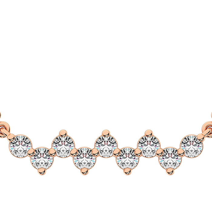 10K Rose Gold 1/4 Ct.Tw. Diamond Round Fashion Necklace