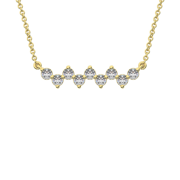 10K Yellow Gold 1/4 Ct.Tw. Diamond Round Fashion Necklace