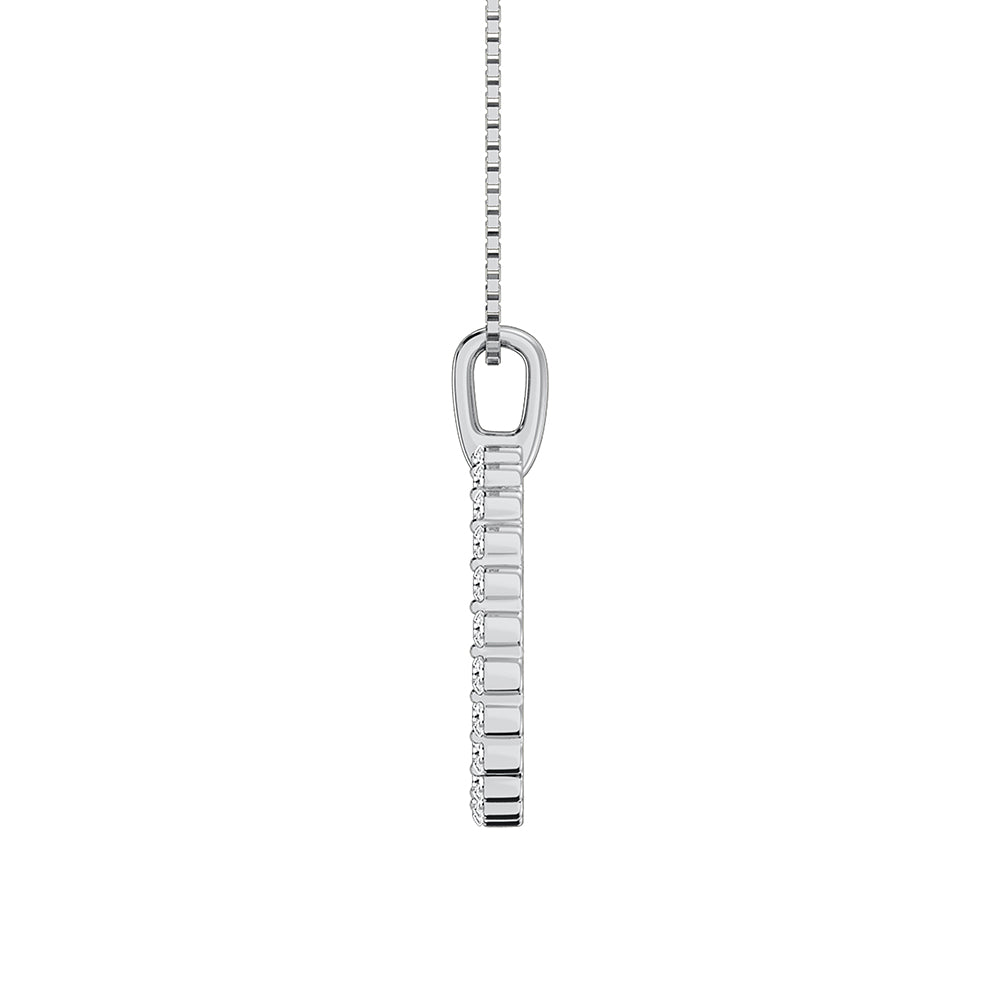 14K White Gold 1/5 Ct.Tw. Diamond Open Circle Pendant