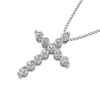Thumbnail for 10K White Gold 1/4 Ct.Tw. Diamond Cross Pendant