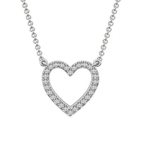 Thumbnail for 10K White Gold 1/4 Ct.Tw. Diamond Heart Necklace