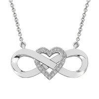 Thumbnail for 14K White Gold 1/4 Ct.Tw. Diamond Infinity with Heart Necklace