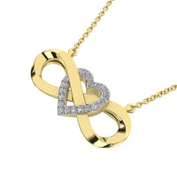 Thumbnail for 10K Yellow Gold 1/20 Ct.Tw. Diamond Infinity Pendant With Heart