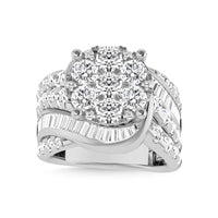 Thumbnail for Diamond 4 Ct.Tw. Cluster Engagement Ring in 10K White Gold