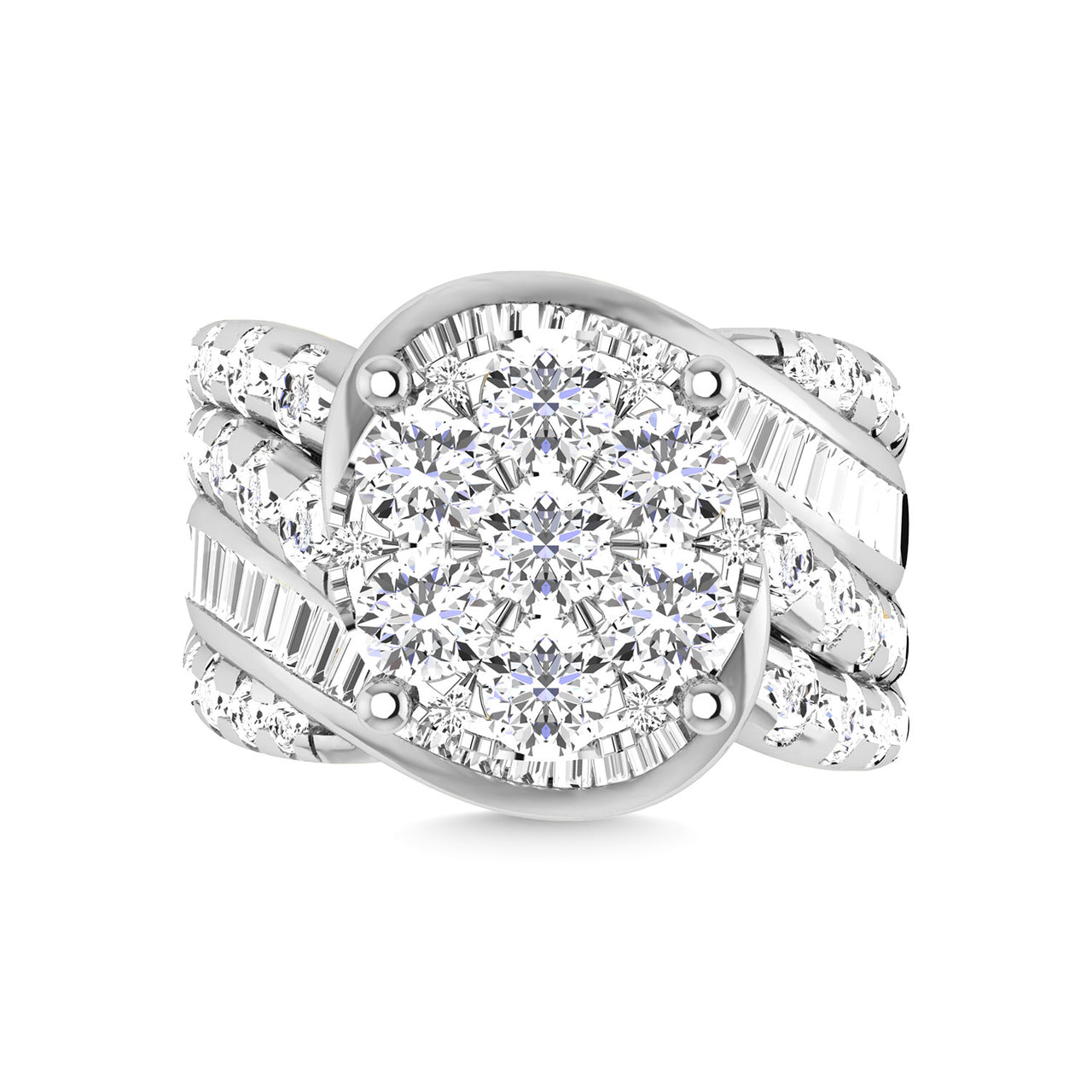 Diamond 4 Ct.Tw. Cluster Engagement Ring in 10K White Gold