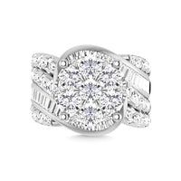 Thumbnail for Diamond 4 Ct.Tw. Cluster Engagement Ring in 10K White Gold