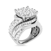 Thumbnail for Diamond 4 Ct.Tw. Cluster Engagement Ring in 10K White Gold