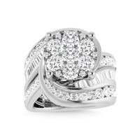Thumbnail for Diamond 4 Ct.Tw. Cluster Engagement Ring in 10K White Gold