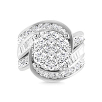 Thumbnail for Diamond 4 Ct.Tw. Cluster Engagement Ring in 10K White Gold