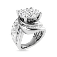 Thumbnail for Diamond 4 Ct.Tw. Cluster Engagement Ring in 10K White Gold