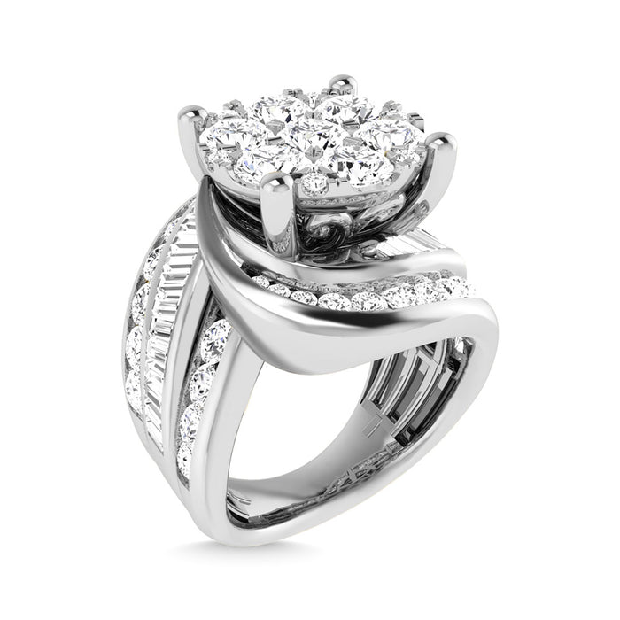 Diamond 4 Ct.Tw. Cluster Engagement Ring in 10K White Gold