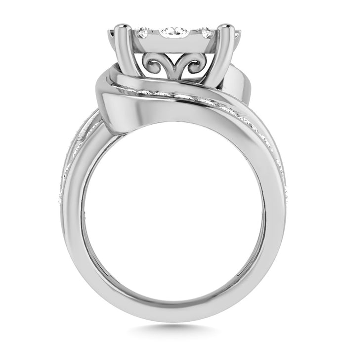 Diamond 4 Ct.Tw. Cluster Engagement Ring in 10K White Gold