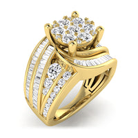 Thumbnail for Diamond 2 Ct.Tw. Cluster Engagement Ring in 10K Yellow Gold