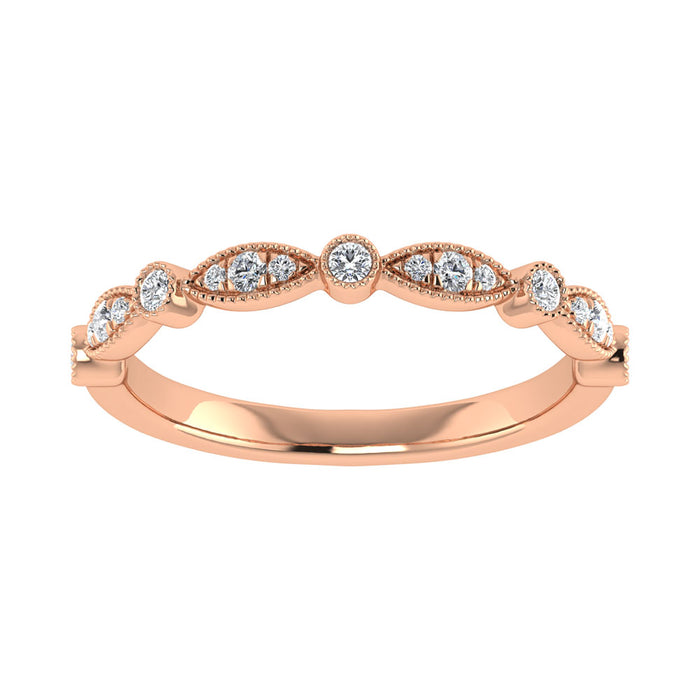 Diamond 1/6 Ct.Tw. Stack Band in 10K Rose Gold