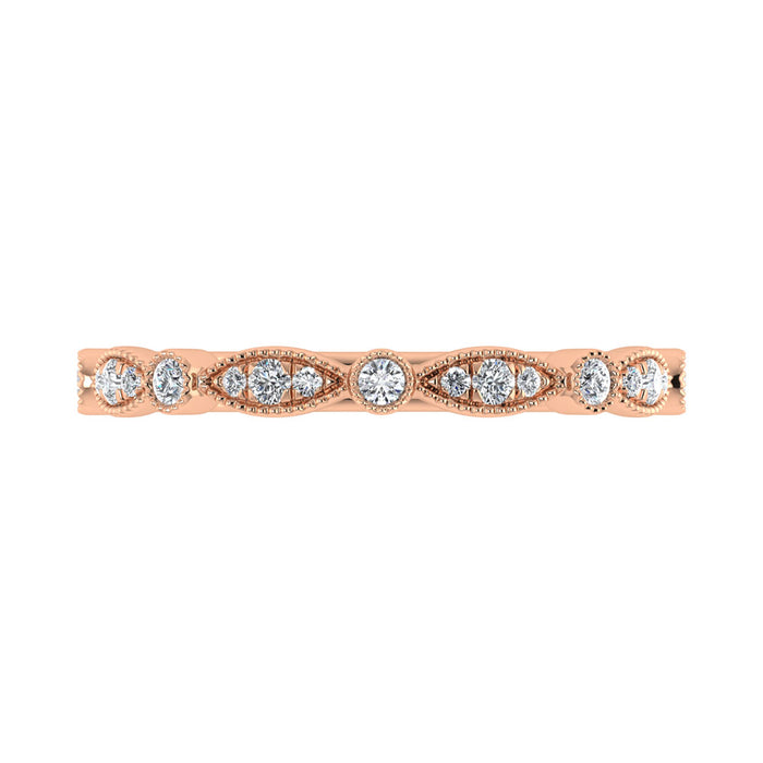 Diamond 1/6 Ct.Tw. Stack Band in 10K Rose Gold