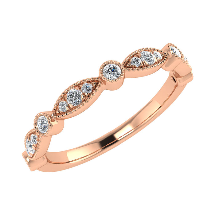 Diamond 1/6 Ct.Tw. Stack Band in 10K Rose Gold