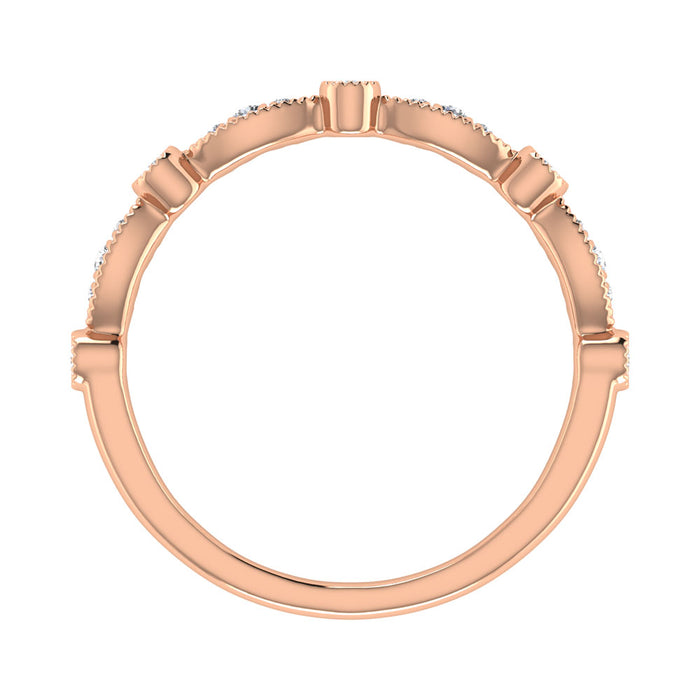 Diamond 1/6 Ct.Tw. Stack Band in 10K Rose Gold