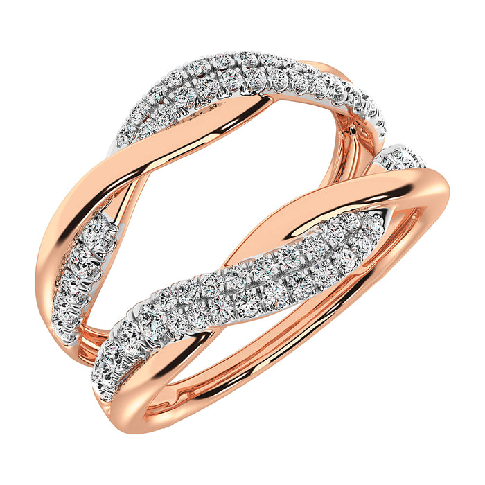 10K Rose Gold 1/2 Ct.Tw. Diamond Guard Ring