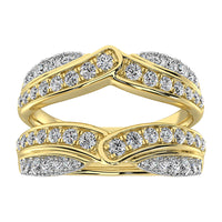 Thumbnail for 14K Yellow Gold 3/4 Ct.Tw. Diamond Chevron Guard Ring  With White Gold Touch