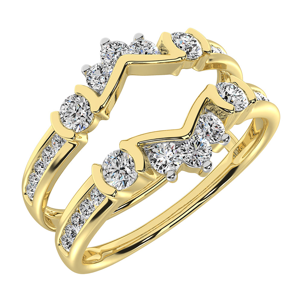 10K Yellow Gold 1/2 Ct.Tw. Diamond Chevron Guard Ring