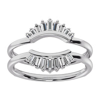 Thumbnail for 14K White Gold 1/4 Ct.Tw. Diamond Baguette Set Chevron Guard Ring