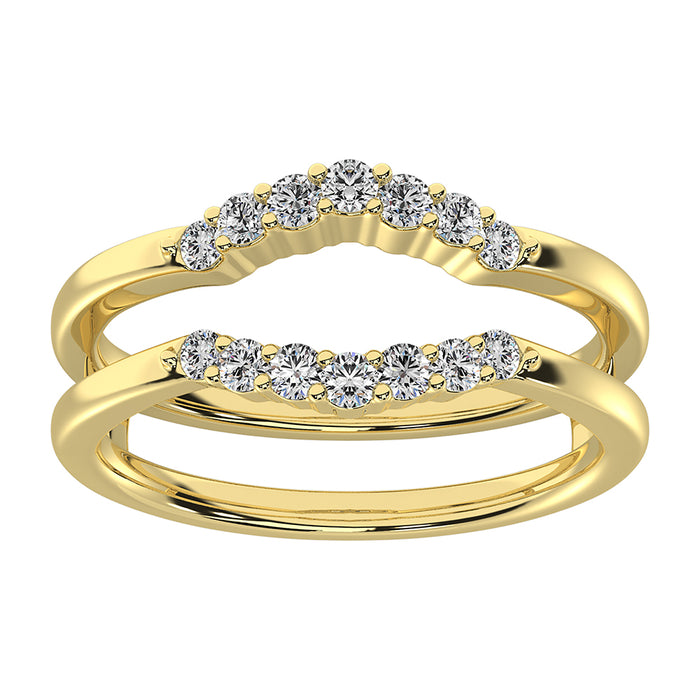 10K Yellow Gold 1/3 Ct.Tw. Diamond Chevron Guard Ring