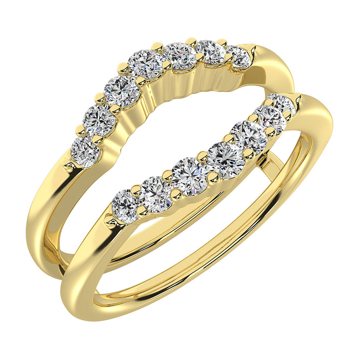 10K Yellow Gold 1/3 Ct.Tw. Diamond Chevron Guard Ring