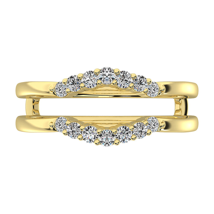 10K Yellow Gold 1/3 Ct.Tw. Diamond Chevron Guard Ring