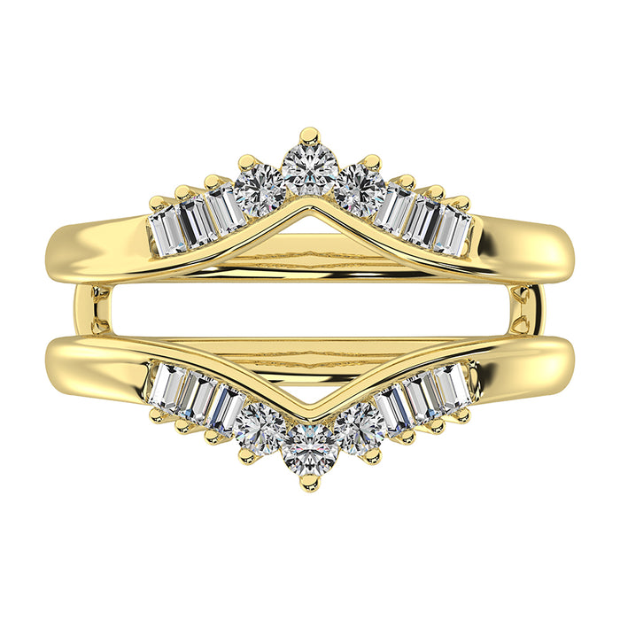 14K Yellow Gold 3/8 Ct.Tw. Diamond Chevron Guard Ring