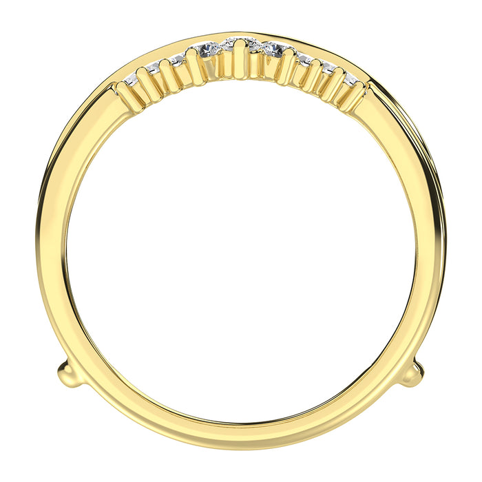 14K Yellow Gold 3/8 Ct.Tw. Diamond Chevron Guard Ring