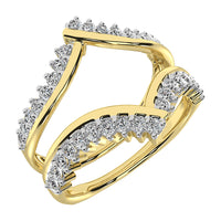 Thumbnail for 14K Yellow Gold 1/2 Ct.Tw. Diamond Chevron Guard Ring  With White Gold Touch