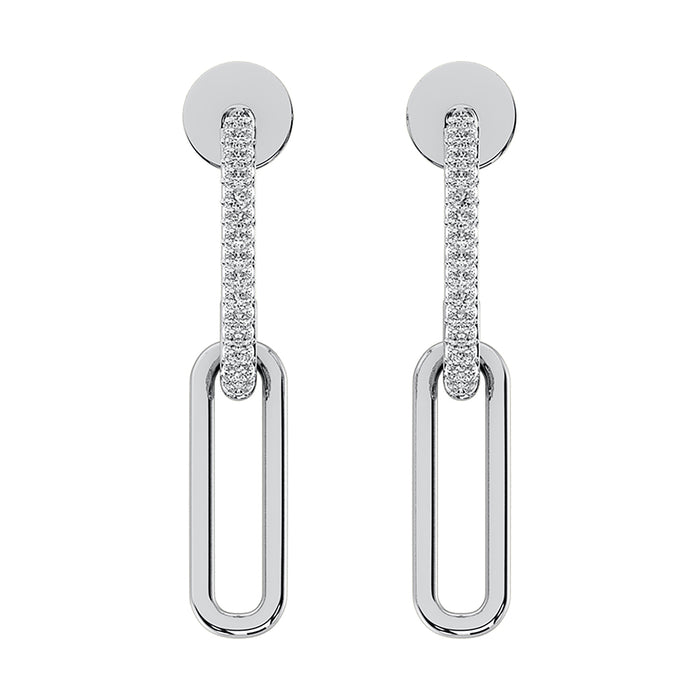 10K White Gold 1/5 Ct.Tw. Diamond Fashion Earrings