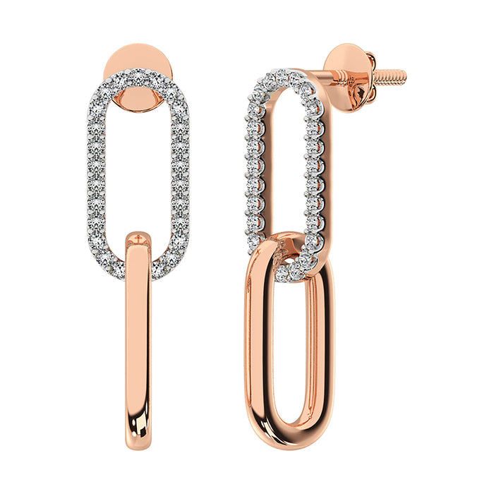 10K Rose Gold 1/6 Ct.Tw. Diamond Fashion Earrings