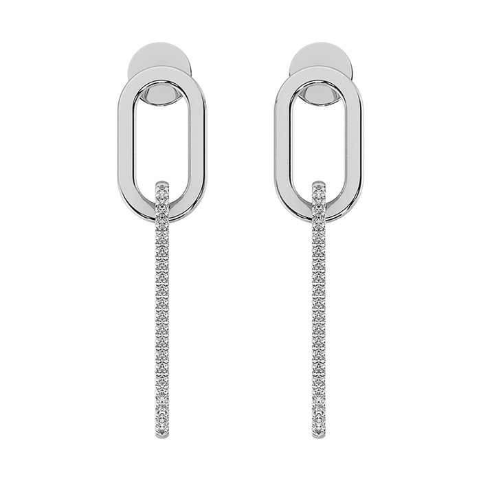 10K White Gold 1/6 Ct.Tw. Diamond Fashion Earrings