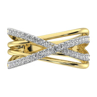 Thumbnail for 14K Yellow Gold 1/2 Ct.Tw. Diamond Crossover Ring