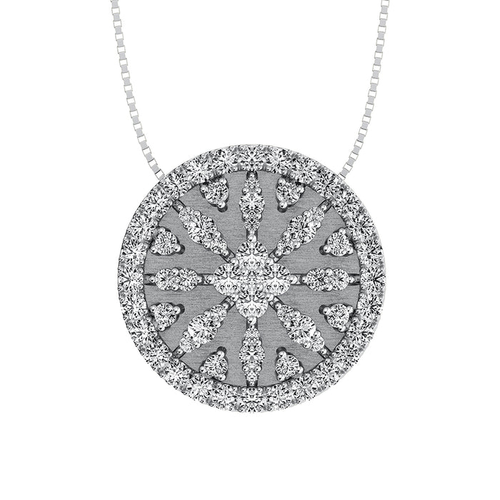 14K White Gold 1 Ct.Tw. Diamond Disc Fashion Pendant