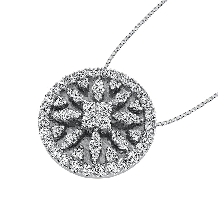 14K White Gold 1 Ct.Tw. Diamond Disc Fashion Pendant