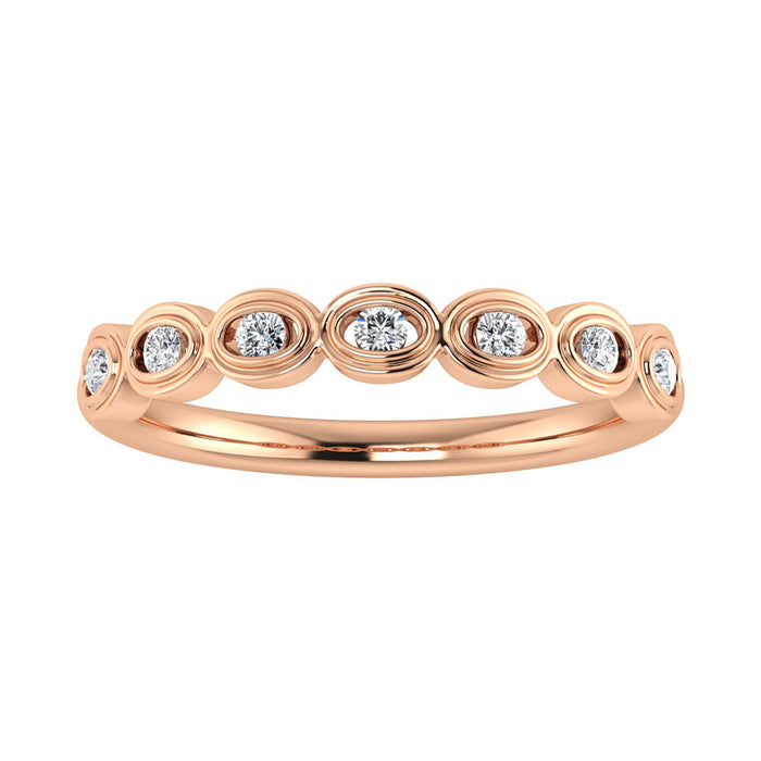 Diamond 1/6 Ct.Tw. Stack Band in 10K Rose Gold