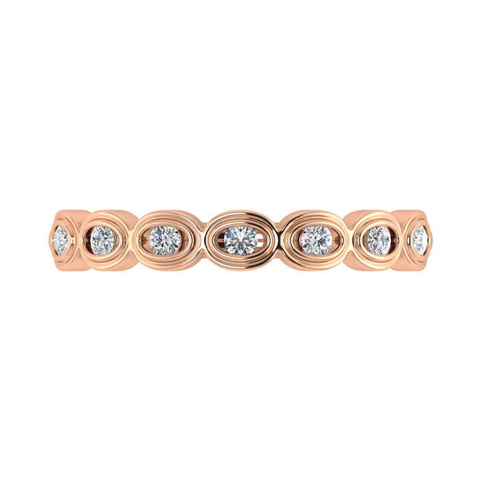 Diamond 1/6 Ct.Tw. Stack Band in 10K Rose Gold